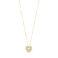 DUNE heart necklace, gold-plated, featuring a heart pendant with sparkling crystals on a slim chain, perfect for adding glam to everyday styles.