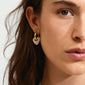 DUNE crystal earrings gold-plated, featuring chunky hoops with heart charms and Preciosa crystals, offering a romantic and sustainable touch to your style.