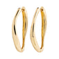 DUNE gold-plated hoop earrings from Pilgrim, featuring large oval hoops with a shiny finish and easy-to-use click clasps, perfect for daily style.