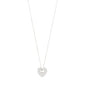 DUNE heart necklace silver-plated with a heart pendant, adorned with Preciosa crystals on a classic box chain, ideal for layering.