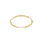 TIDE bracelet gold-plated with gold beads, freshwater pearls, and mother-of-pearl glass beads on a durable elastic band, 17 cm length.