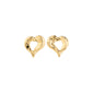 TIDE heart earrings, gold-plated, crafted from recycled materials. Romantic and stylish, perfect for enhancing your summer wardrobe with an eco-friendly touch.