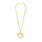 TIDE heart necklace gold-plated features a bold curb chain and chunky heart pendant, embodying Pilgrim's handcrafted Danish style and modern elegance.