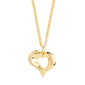 TIDE heart necklace gold-plated from Pilgrim, featuring a chunky heart pendant with a bold curb chain, exuding a unique handcrafted and organic vibe.