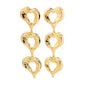 TIDE earrings gold-plated, featuring rows of organically shaped hearts, embody Pilgrim's trendy style with Scandinavian quality. A statement piece crafted from 98% recycled materials.