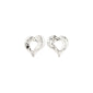 TIDE heart earrings silver-plated, crafted from 95% recycled materials. Elegant heart-shaped design, eco-friendly, perfect for adding romance to any outfit.