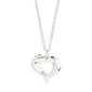 TIDE heart necklace silver-plated from Pilgrim, featuring a chunky heart pendant with a hole in the center on a bold curb chain.