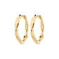 DAWN earrings gold-plated hoops by Pilgrim, handcrafted with an organic design, offering elegance and versatility. Made from 99% recycled materials for eco-conscious style.