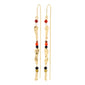 DAWN chain earrings gold-plated, featuring long gold chains with beads, embodying summer elegance and charm from Pilgrim's collection. Perfect for elevating any outfit.