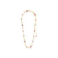 DAWN necklace gold-plated with red and black beads, featuring a pearl clasp, perfect for adding summer vibes and adjustable for personalized elegance.