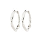 DAWN silver-plated hoop earrings by Pilgrim, showcasing an elegant, handcrafted design made from 99% recycled materials. Perfect for versatile, everyday wear.