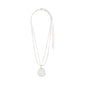 DAWN necklace, 2-in-1 set, silver-plated, features a slim curb chain with an extension and a unique melting coin pendant, perfect for a layered look.