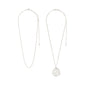 DAWN necklace, 2-in-1 set, silver-plated: Two silver chains with a unique coin pendant, combining sleek design and effortless luxury, from Pilgrim's DAWN collection.