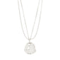 DAWN necklace, 2-in-1 set, silver-plated features a sleek curb chain with a unique melting coin pendant, perfect for achieving a layered, sophisticated look.