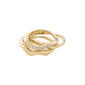 TRUE recycled ring 3-in-1 set gold-plated