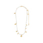 INTENT pearl necklace gold-plated featuring genuine freshwater pearls, pearlescent glass beads, and gold-plated organic pendants, exemplifying Pilgrim's blend of timeless and trendy Danish design.