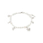 INTENT pearl bracelet from Pilgrim featuring genuine freshwater pearls with silver-plated organic charms, ideal for creating a romantic, layered bracelet look.