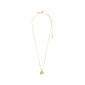 SUNSET crystal necklace gold-plated by Pilgrim, featuring a sleek box chain and a dazzling Preciosa crystal pendant in a gold-plated bezel, exuding elegance and sustainability.