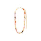 DREAM necklace multi/gold-plated featuring multicolored beads, gold-plated chain, and semi-precious stones, inspired by sunrise hues, 38 cm with 15 cm extension.