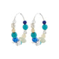 DREAM hoops blue/silver-plated earrings featuring blue and white beads, embodying summer elegance with silver-plated details from Pilgrim's handmade Danish jewelry collection.