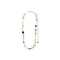 DREAM necklace blue/silver-plated with colorful semi-precious stones and glass beads, offering a playful, luxurious look, perfect for summer vibes.