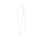 SKY pearl necklace gold-plated: A chic gold-plated box chain with a unique pearl pendant, embodying timeless elegance and versatility for any outfit.