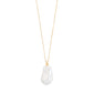 SKY pearl necklace, gold-plated, features a chic box chain with a unique pearl pendant, offering adjustable length for versatile, stylish elegance.