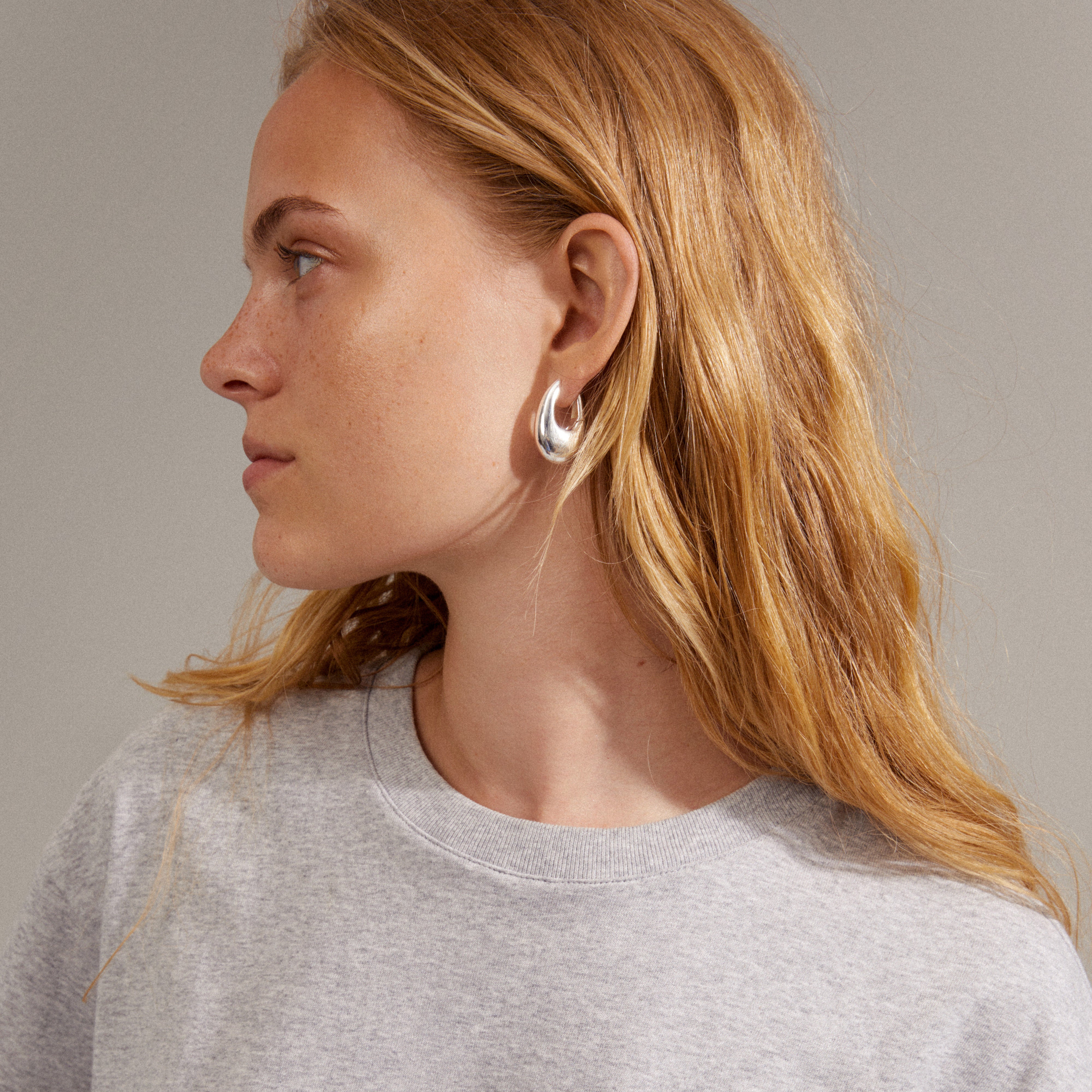 Lucy Silver Chunky Hoop Earrings - Waterproof Earrings