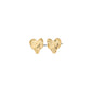 RYAN earrings gold-plated, heart-shaped studs with a rustic handcrafted feel, perfect for adding a playful, romantic touch to any look.