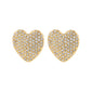 DUNE heart earrings gold-plated, featuring heart-shaped studs adorned with sparkling Preciosa crystals, offering elegance and sparkle. Perfect for enhancing everyday style with romantic flair.