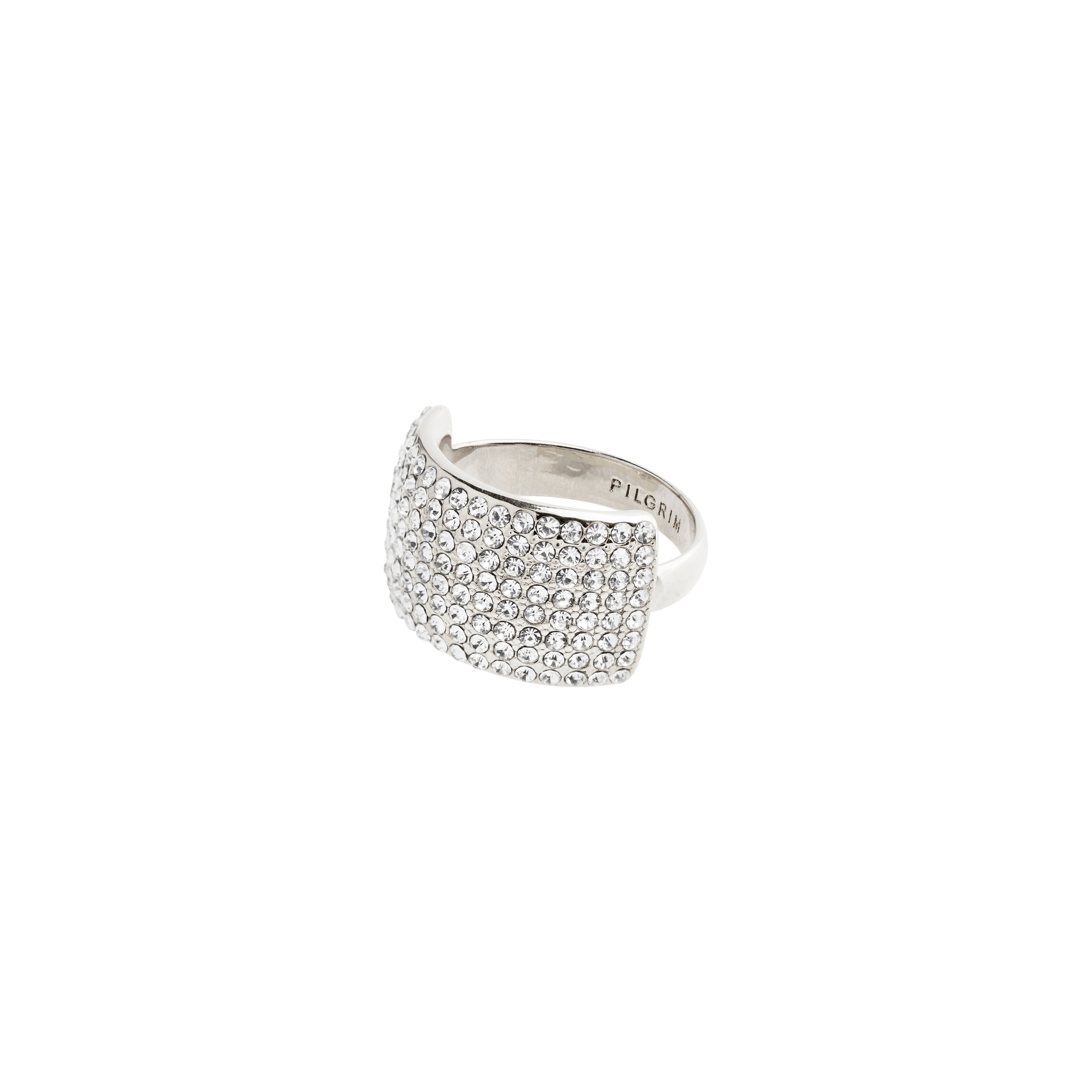 Pilgrim ASPEN recycelte Kristall Ring versilbert