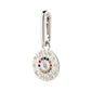 Silver-plated CHARM horoscope pendant adorned with multicolored Preciosa crystals, offering a personalized touch with 94% recycled material, perfect for stylish customization.