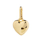 Gold-plated heart pendant by Pilgrim, made from recycled materials. Ideal for customizing your style on bracelets, bags, or belts.