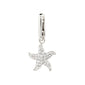 Silver-plated starfish pendant adorned with sparkling Preciosa crystals, designed by Pilgrim for adding a unique, personal touch to your style.