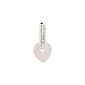 Silver-plated CHARM rose quartz heart pendant, featuring a semi-precious stone, ideal for creating personalized jewelry with additional charms.