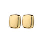 FREJA WEWER x PILGRIM Napoli earrings, gold-plated: Chunky, puffy square design, crafted from 97% recycled material, offering a trendy and sustainable accessory choice.