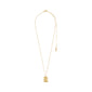 AQUARIUS Zodiac Sign necklace, gold-plated, featuring a dual-design square pendant with an Aquarius motif and sparkling constellation on a gold-plated chain.