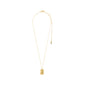 VIRGO Zodiac Sign necklace, gold-plated, featuring a square pendant with a dual design: Virgo zodiac motif and constellation with Preciosa crystals.