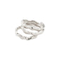 PENELOPE ring silver-plated featuring a unique wavy design, stacked for a bold look or worn solo for subtle elegance. Adjustable for the perfect fit.