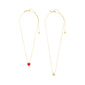 MAEVE necklace, 2-in-1 set: features two gold-plated chains with a choice of a puffy heart or red enamel heart pendant, perfect for layering.