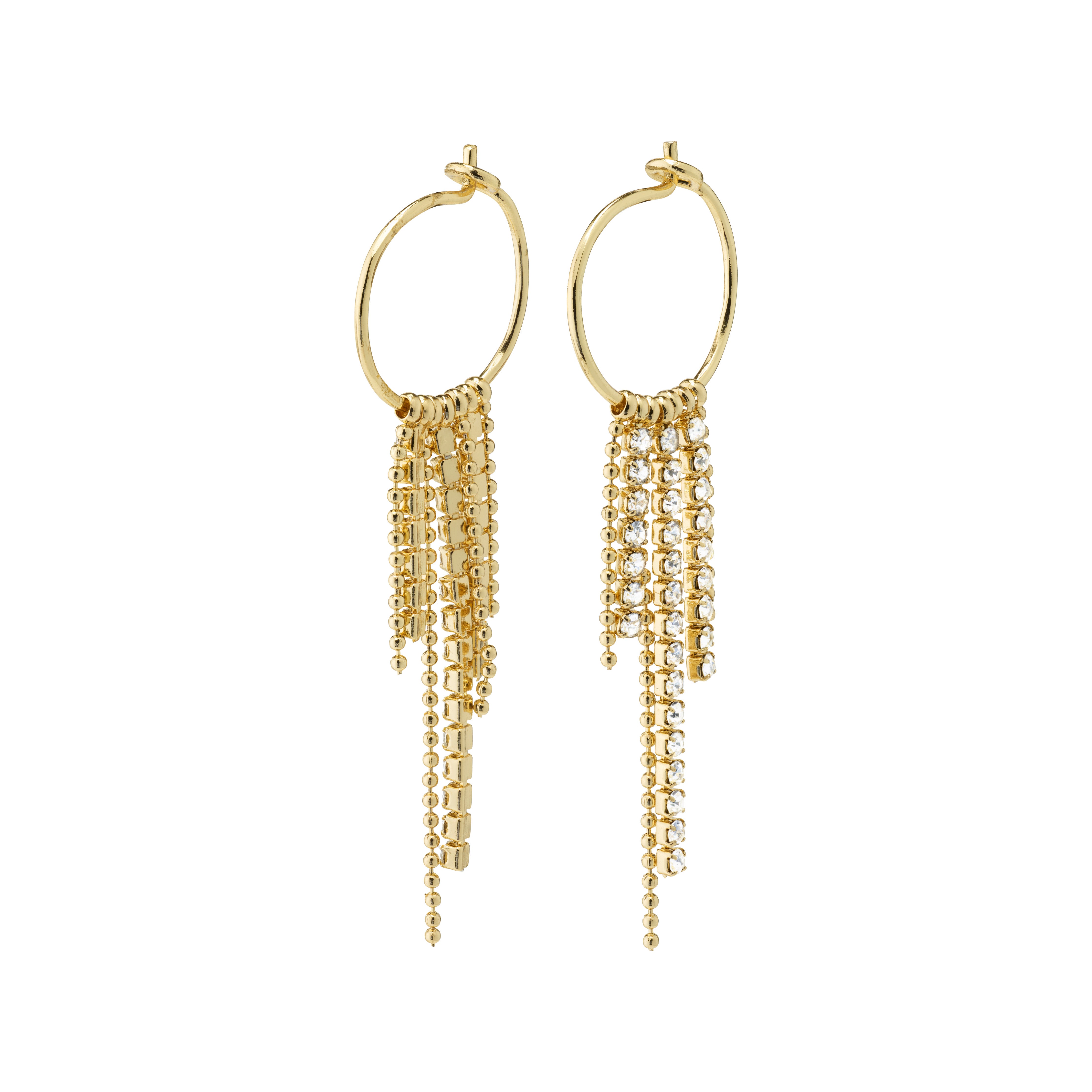 MAJA crystal waterfall hoop earrings gold-plated – Pilgrim