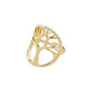 Gold-plated ALIA ring featuring a delicate Tree of Life design, symbolizing elegance and personal storytelling, perfect for adding a subtle, meaningful accent to your style.