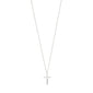 FLYNN necklace silver-plated, featuring a slim curb chain and shiny cross pendant, perfect for layering. Crafted from 99% recycled material.