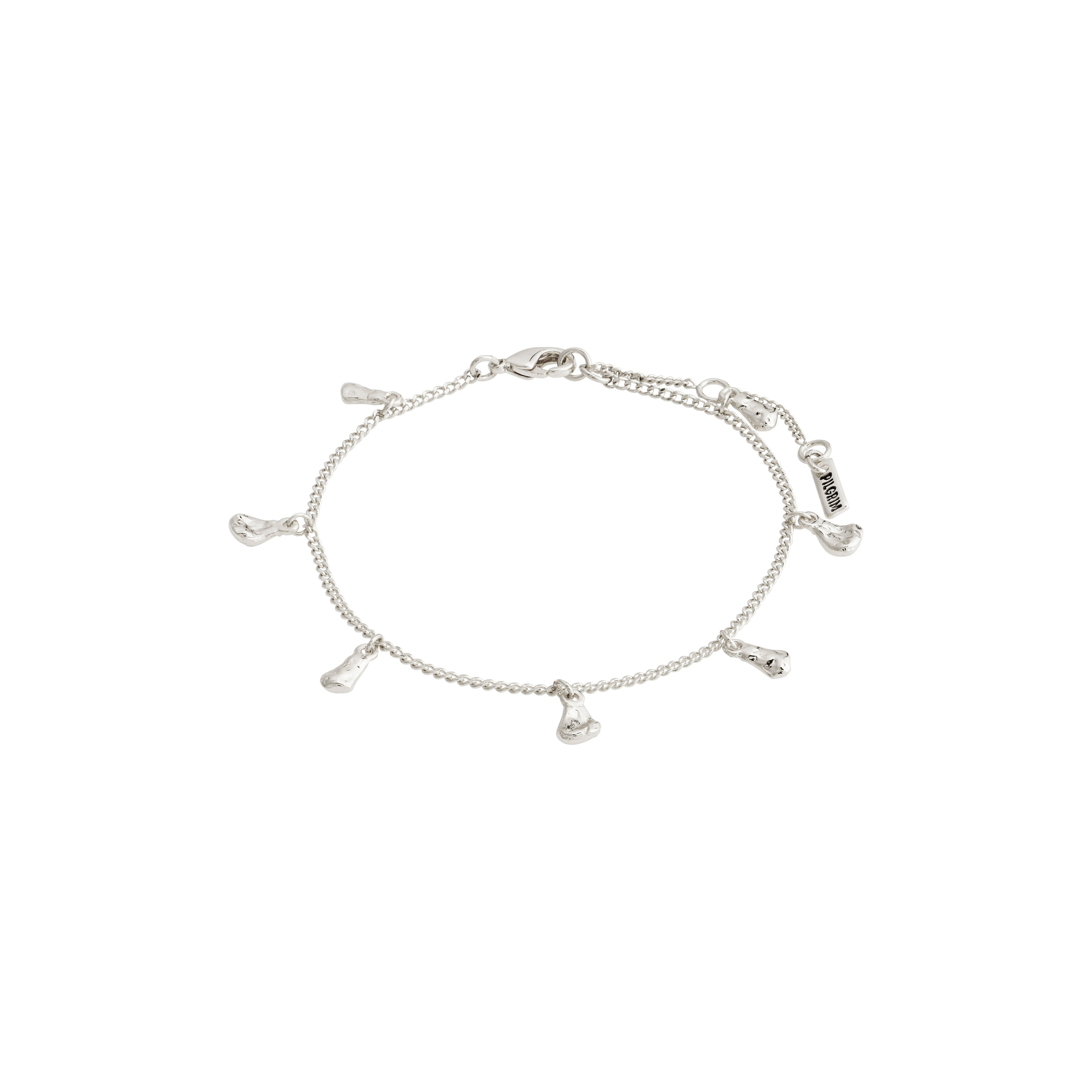 Pilgrim QUINN recyceltes Kristall-Armband mit Charm, versilbert