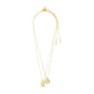 BRENDA pendant necklace 2-in-1 set gold-plated, featuring two coin chains with box chain design, offering versatile wear with a 40 cm/45 cm length and 9 cm extension.