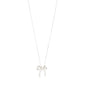 CASSIAN necklace silver-plated features a sleek bow pendant on a slim box chain, ideal for a trendy, minimalist look.