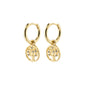 IBEN recycled tree-of-life hoop earrings gold-plated