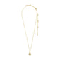 CARLA pendant necklace gold-plated, featuring a delicate chain and organic pendant, crafted from 92% recycled material by Pilgrim. Measures 40 cm with 12 cm extension.