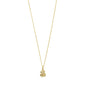 CARLA pendant necklace gold-plated, featuring a delicate chain with an organic, handcrafted pendant; crafted from 92% recycled materials, embodying Pilgrim's sustainable Danish design.