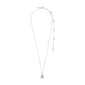 CARLA pendant necklace, silver-plated with an organic design, featuring a light chain and flower-inspired pendant, from Pilgrim's recycled CARLA collection. Measures 40 cm with 12 cm extension.